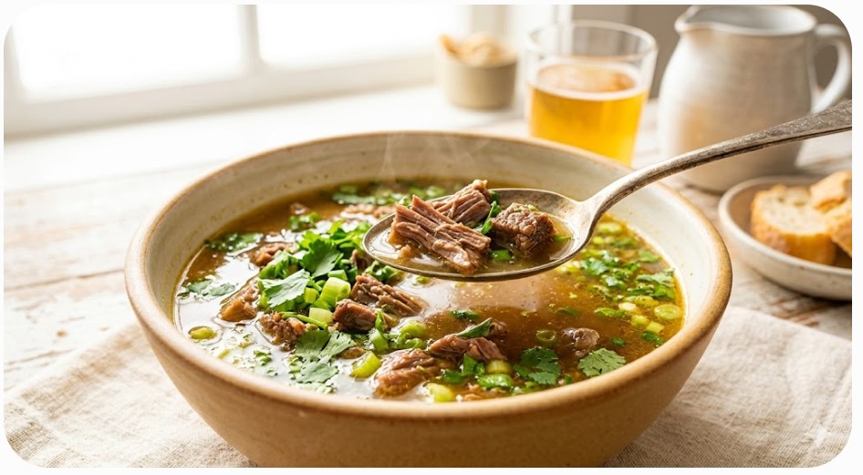 CALDO DE COSTELA COM MANDIOCA