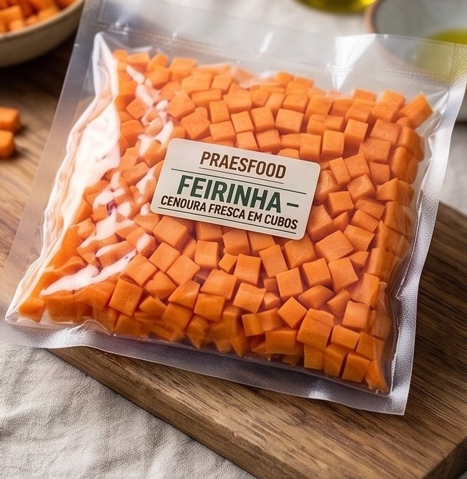 Cenoura Fresca em Cubos